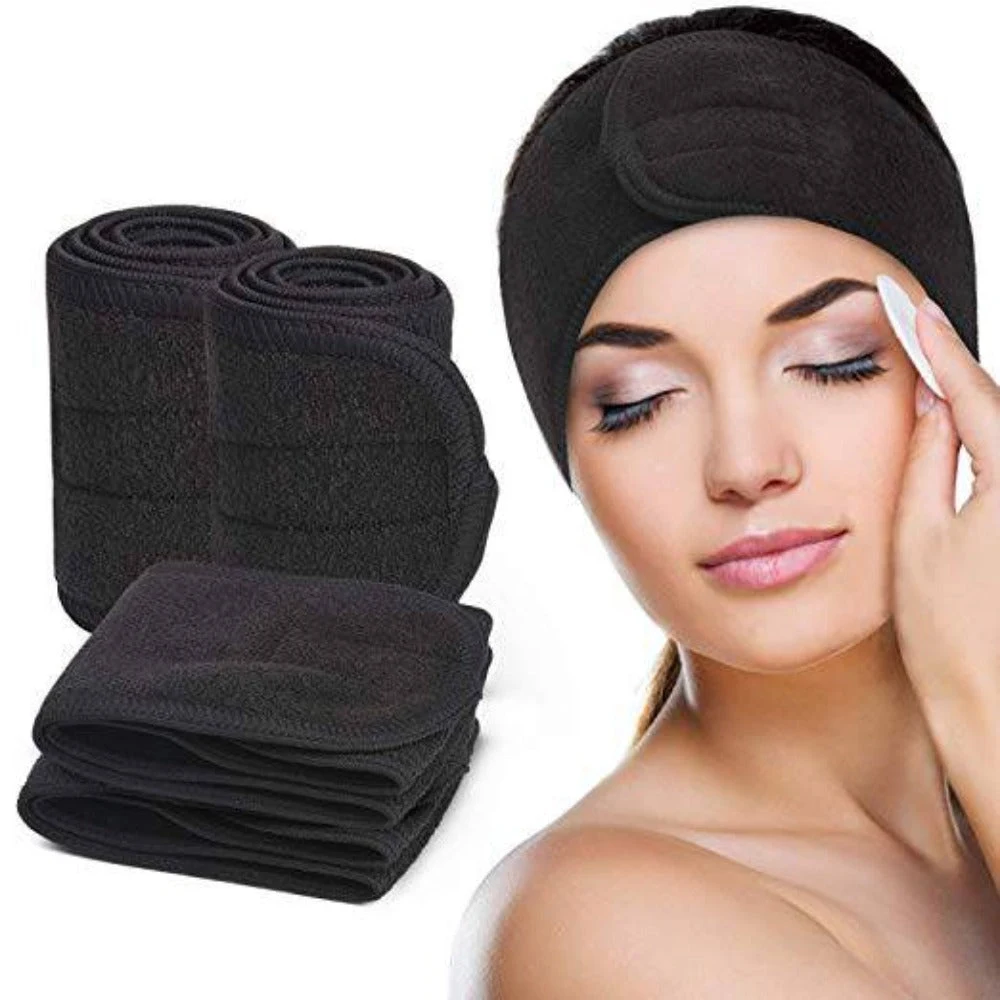 1Pcs Spa Facial Headband for Washing Face Makeup Headband for Shower Bath Sport Wrap Adjustable Hairband Stretch Towel