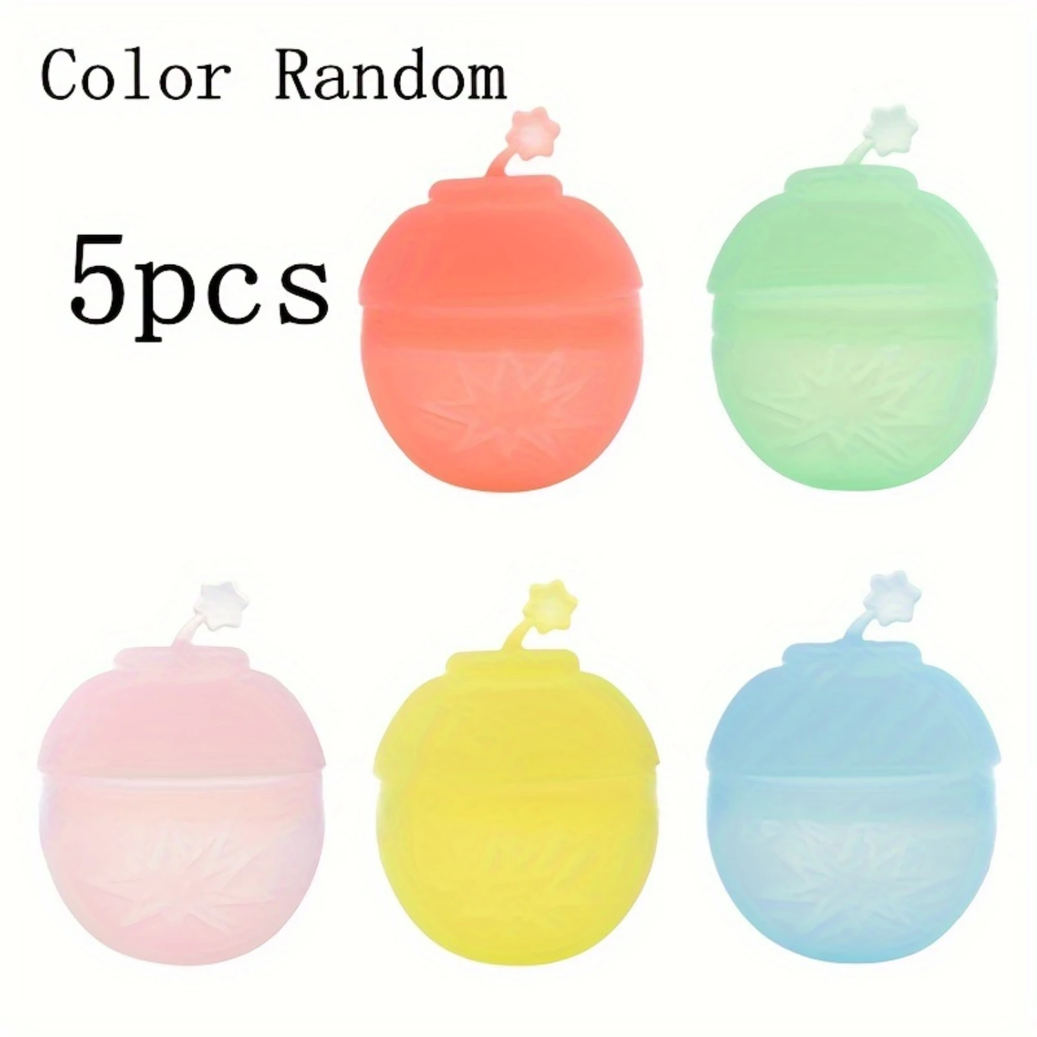 Silicone Water Balloons 5-Pack, Reusable & Refillable Splash Balls for Outdoor Fun, Eco-Friendly 3-6 Year Olds Confetti Balloon