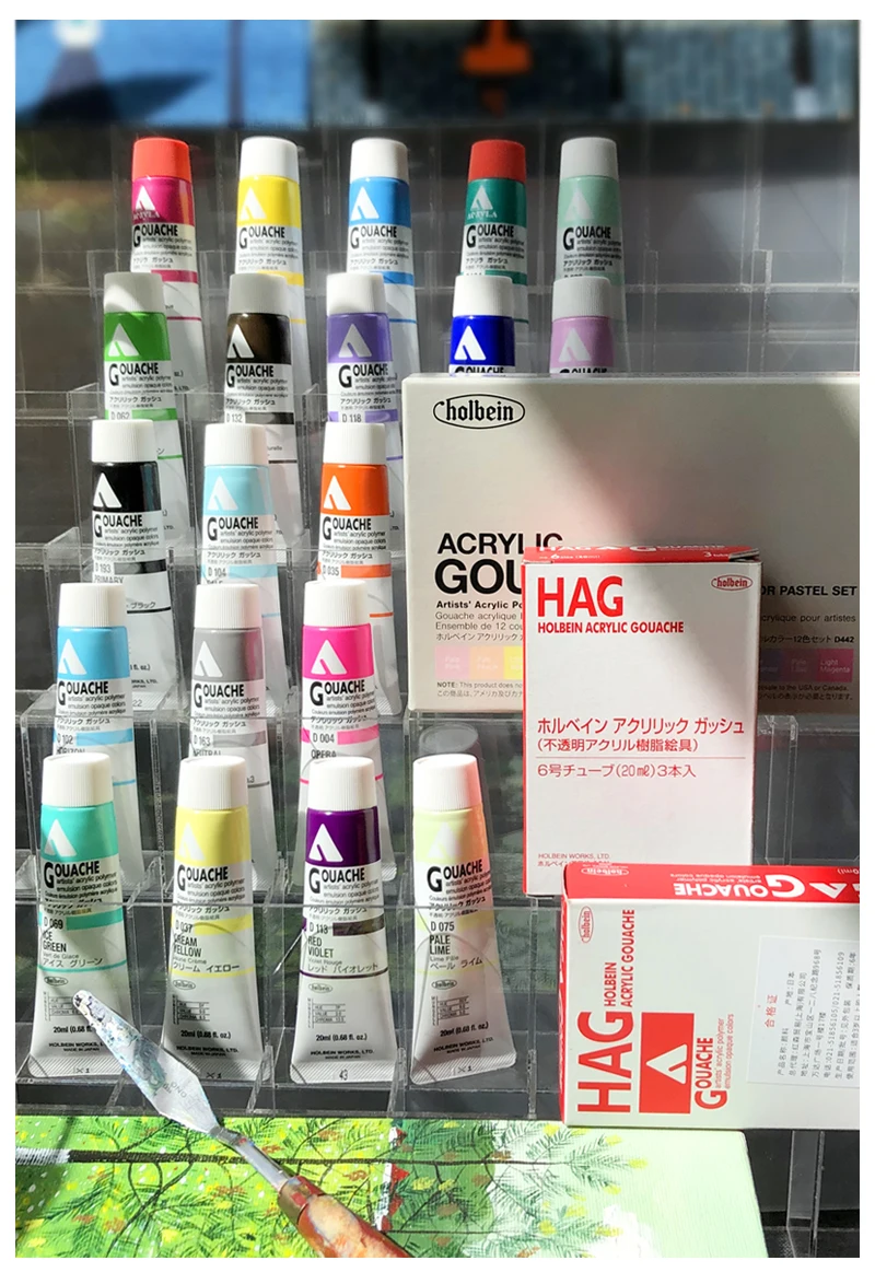 holbein tinta acrilica opaca guache pintado a mao maquiagem de boneca pintura de artista de parede bjd suprimentos de arte original 20ml 01