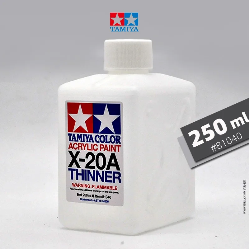 Tamiya X20A modello di rivestimento strumento modello solvente per vernice a base d'acqua/diluente per vernice 46ml/250ml 11