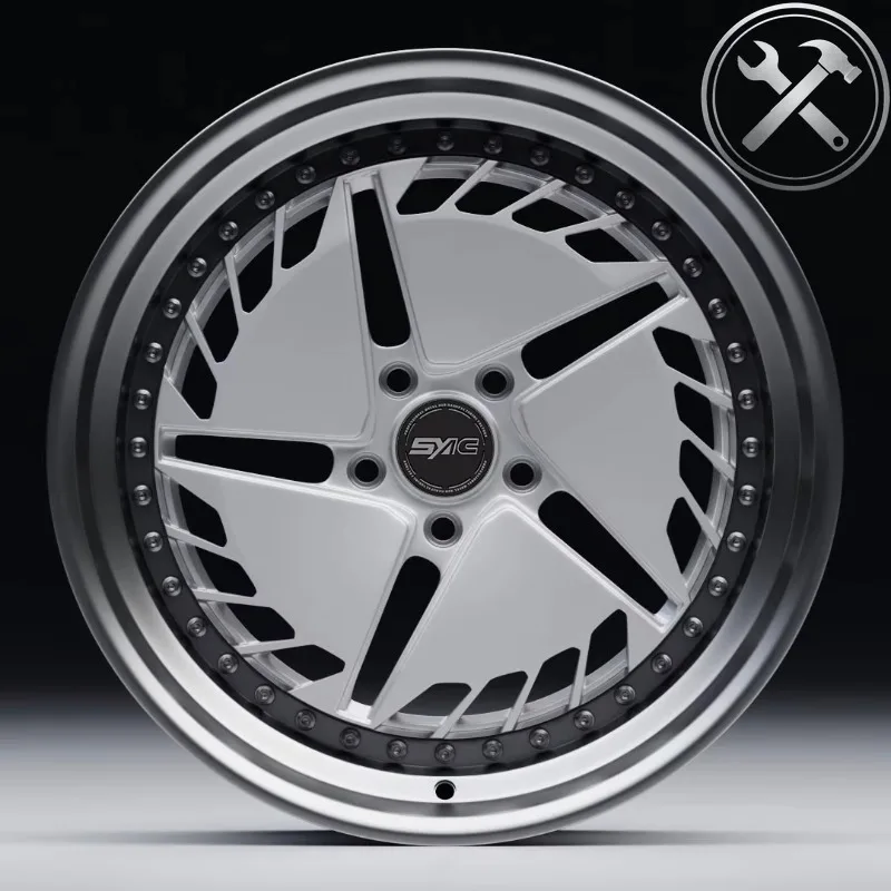 

Two-piece Forged Aluminum Alloy Car Wheels Custom 18-24 Inch PCD ET Color Center Hole Adjustable Racing Auto Refit Rims