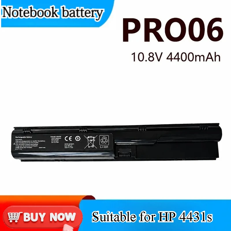 for HP 4431s 4436s 4446s 4441s 4330S 4530S PR06 Laptop Battery Replacement High Capacity Rechargeable Notebook Power Supply