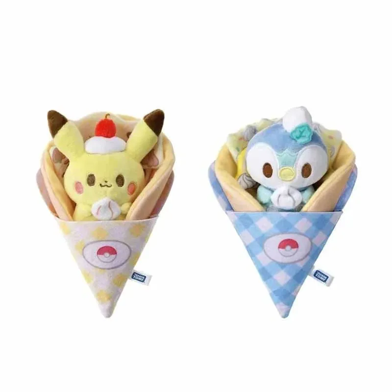 Kawaii Pikachu Dessert Crepe Cartoon Plush Doll Backpack Pendant Anime Pikachu Girl's Heart Cute Plush Keychain Girls Gifts Toys