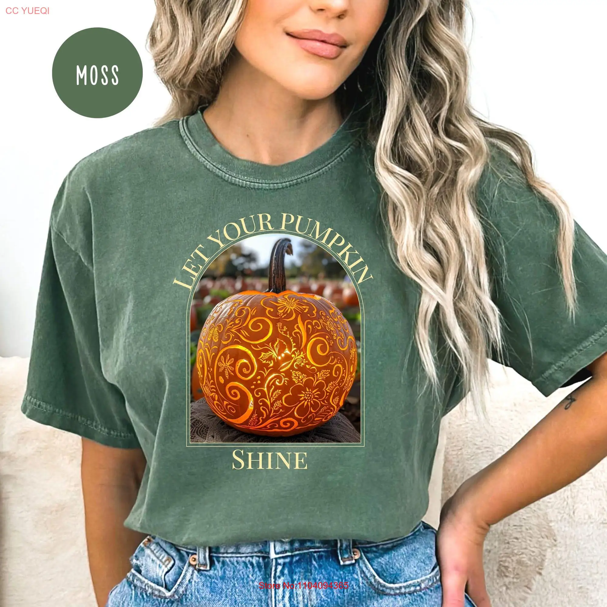 Let Your Pumpkin Shine Carved Comfort Colors T Shirt Carving EvenT Autumn Season GifT Elegant long or short sleeves