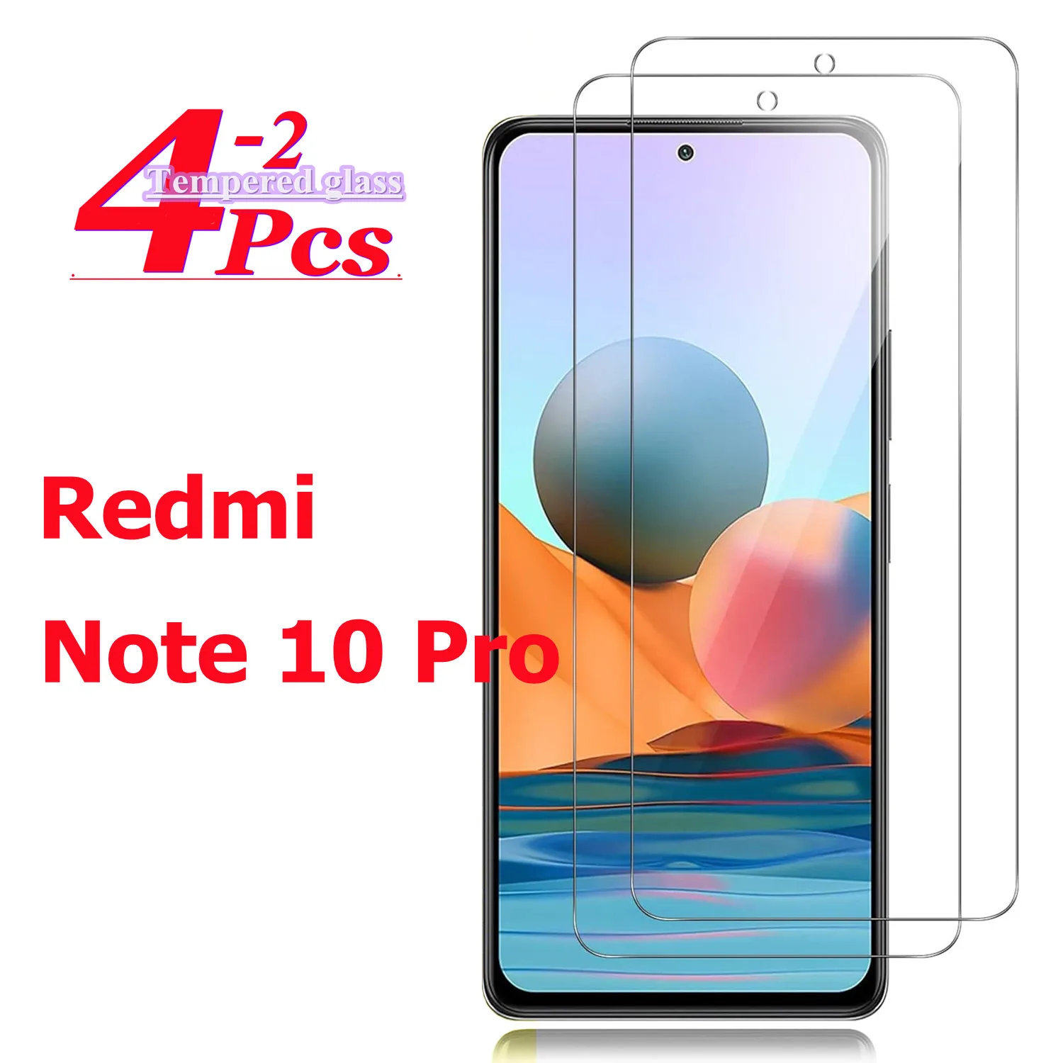 

99D tempered glass screen protector For Redmi Note 10 Pro, 2 to 4Piece