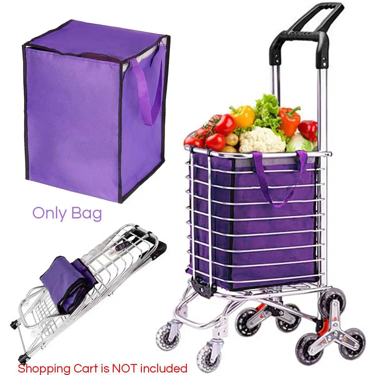 

Shopping Trolley Bag Portable Folable Tote Bag Shopping Cart Grocery Bags With Wheels Rolling Grocery Cart Shopping Organizer