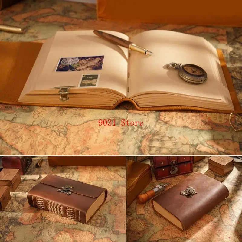 Retro Travel Journal Writing Notebook Diary Leather Notepad Handmade Gift for Students Adults Teachers