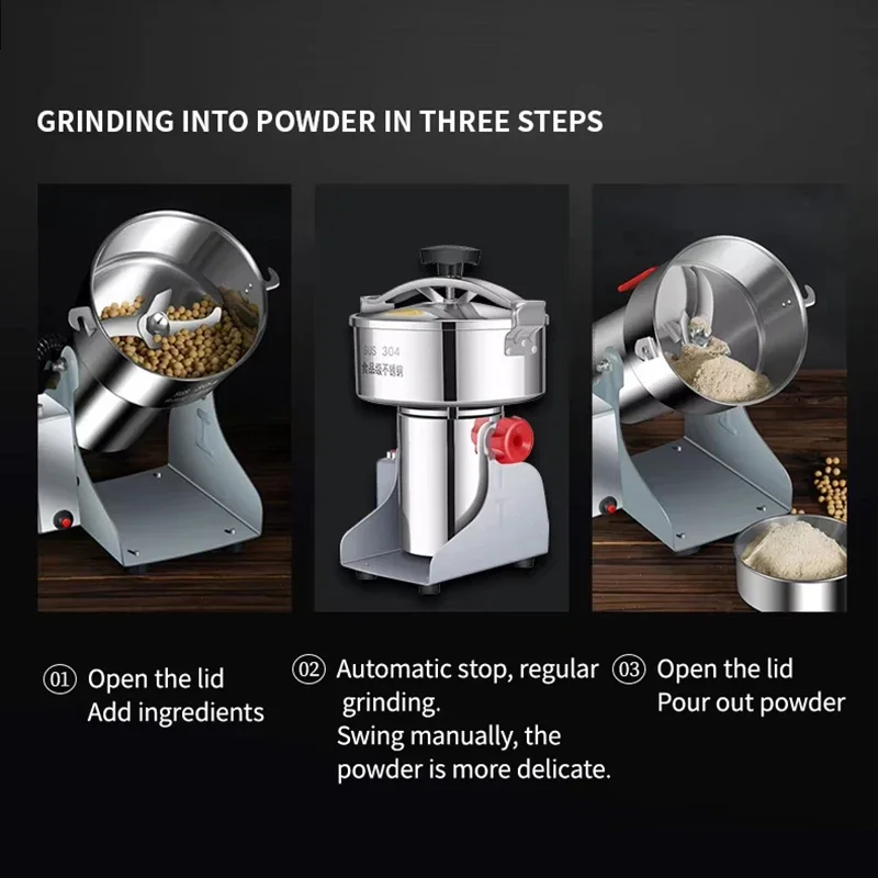 PBOBP Electric Grain Mill Grinder 3000W Powerful Soybean Blender Cereal Crusher Food Processing Machine Commercial - view 3