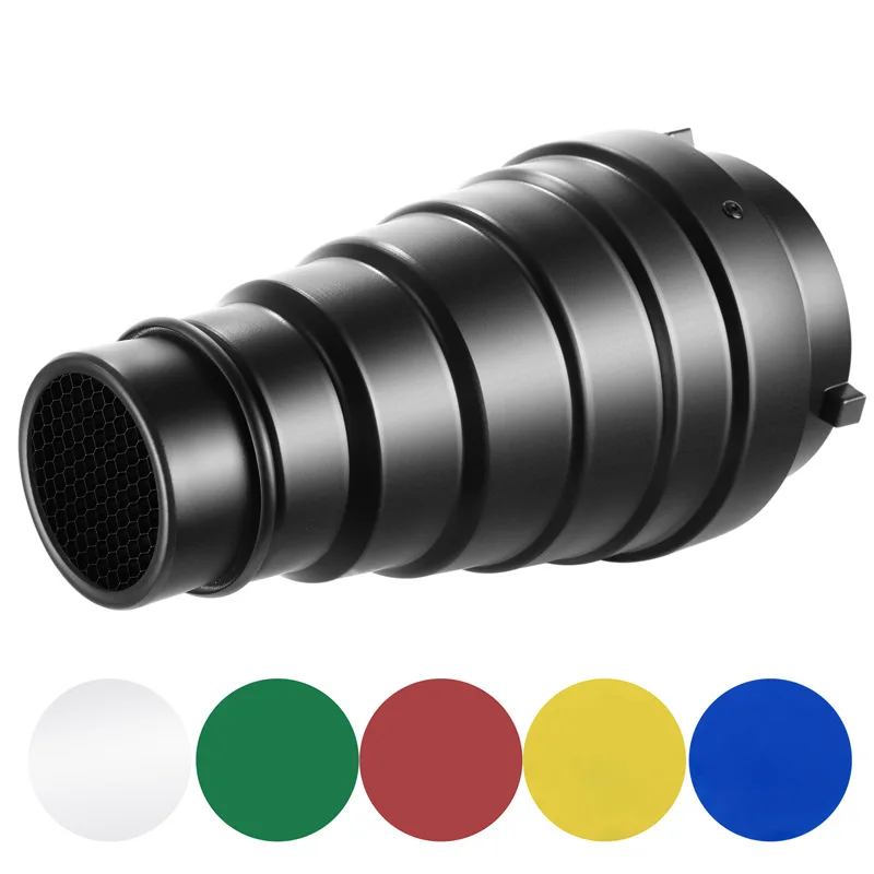 Black medium large beam light light accessories studio film and television portrait photography concentrator aluminum