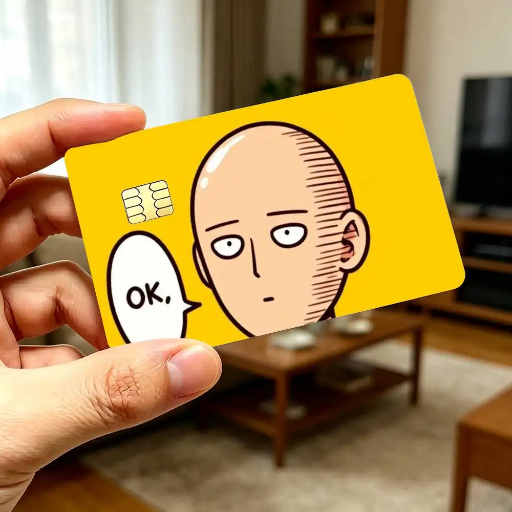 Anime O-One P-Punch Man High‑Def Game Chip Decals Credit Card Tiny Waterproof Vinyl Decor Practical Present
