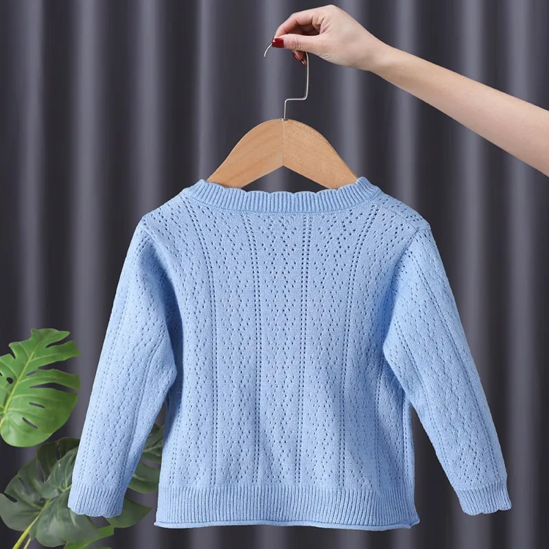 Kids Girls Fall Winter Clothes Baby Girls Knitting Cardigan Cute Sweater Coat Blue Knitted Sweater Toddler Soft Knitted Sweater