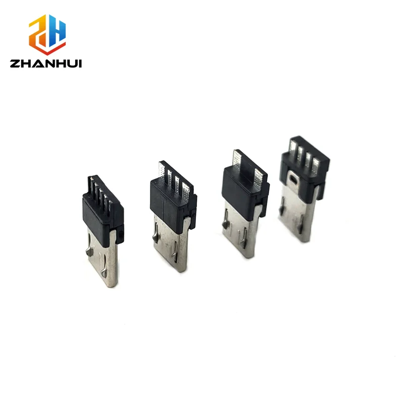 5/10/20 Pcs/Lot Micro USB 2.0 Male Connector - 2P/4P/5Pin Plastic Shell Tail Plug Terminals for PCB & Cable Welding