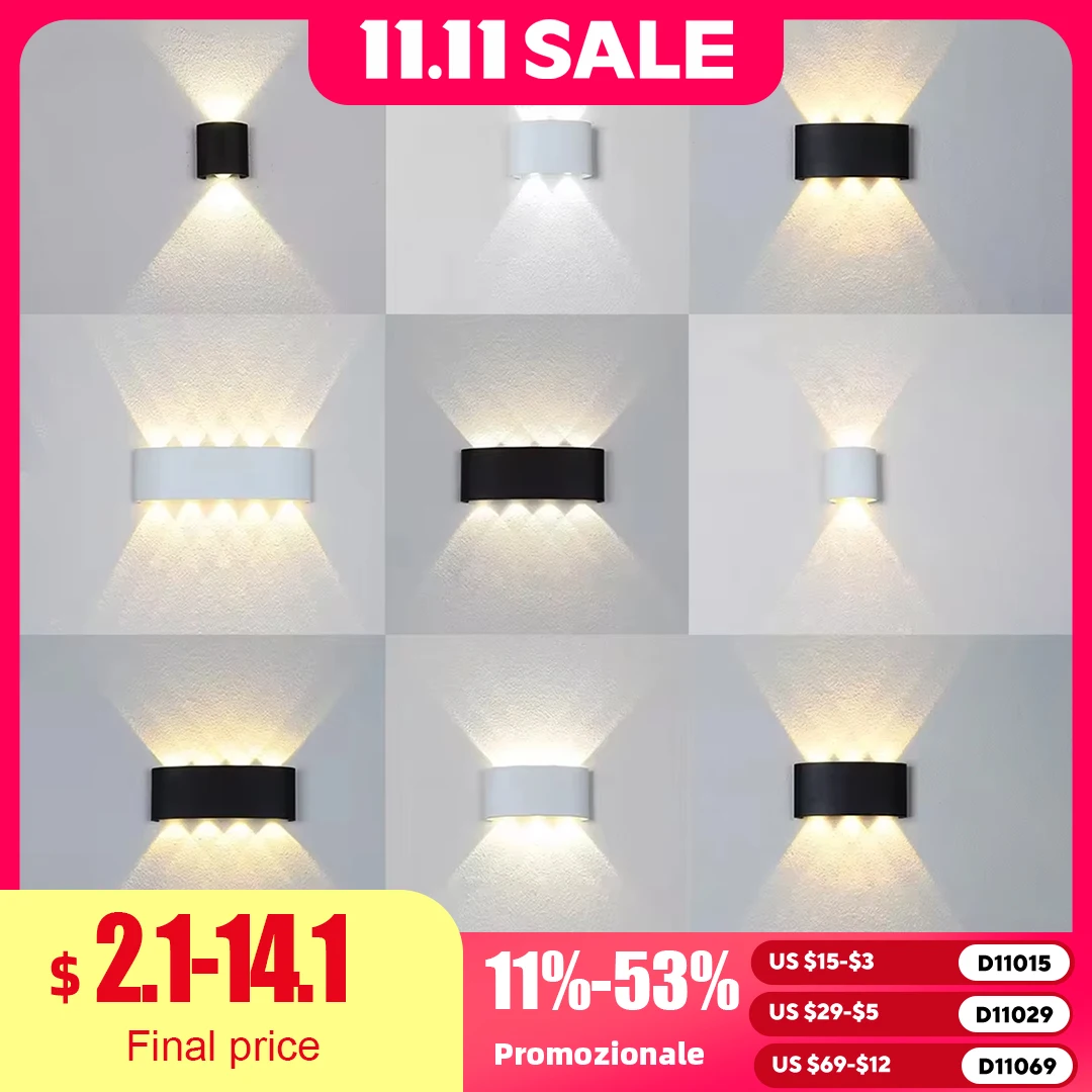 

Водонепроницаемый настенный светильник LED черный/белый