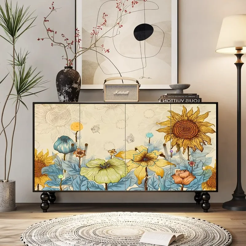 Amerikanischer französischer Retro-Veranda-Seitenschrank, bemalter Spind, Foyer-Schrank, Wohnzimmer, Gang