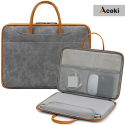 Borsa per Laptop 13.3/14 pollici, custodia in tessuto in pelle per Macbook Air 13 M1/M2, MacBook Pro 13/14, 13.5 ''Surface Laptop 3/4