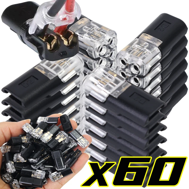 

Pluggable 2 Pin Electrical Wire Connector Wire Connectors Double-Wire Plug-in Connector with Locking Buckle Auto Connector Set