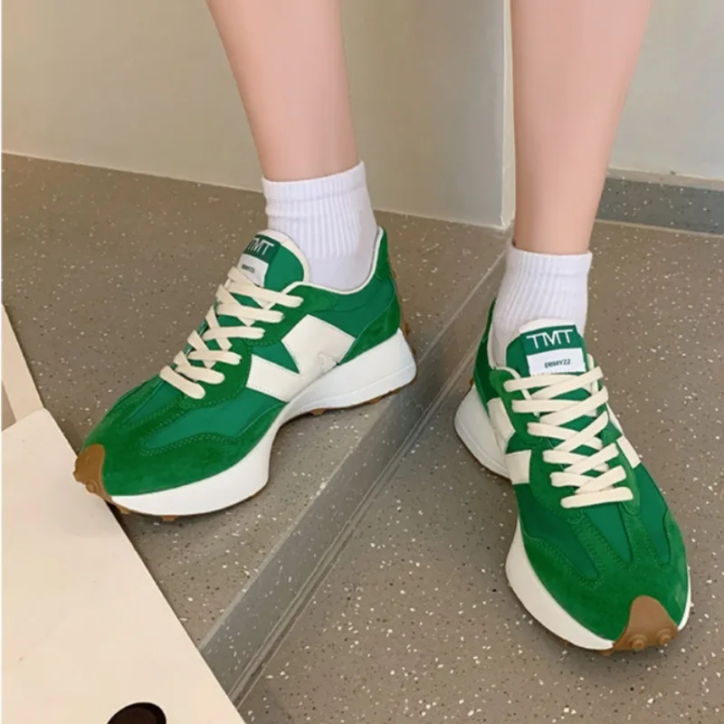 2024Womens Spring New Style Fashion Color Matching Designer Thick Sole Comfortable Casual Shoes Outdoor Walking Vulcanized Shoes