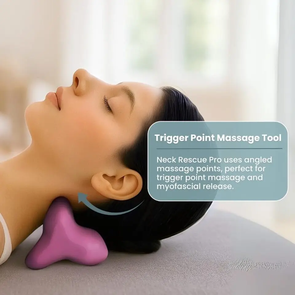 Neck And Shoulder Relaxer Cervical Traction Device For TMJ Pain Relief And Cervical Spine Alignment Tpe Mssage Pillow - view 3