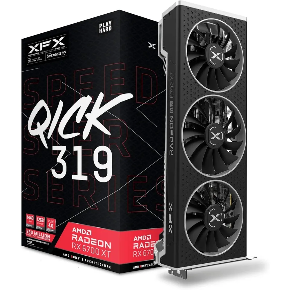 Speedster QICK319 Radeon RX 6700 XT Black Gaming Graphics Card with 12GB GDDR6 HDMI 3xDP,  RDNA 2 RX-67XTYPBDP