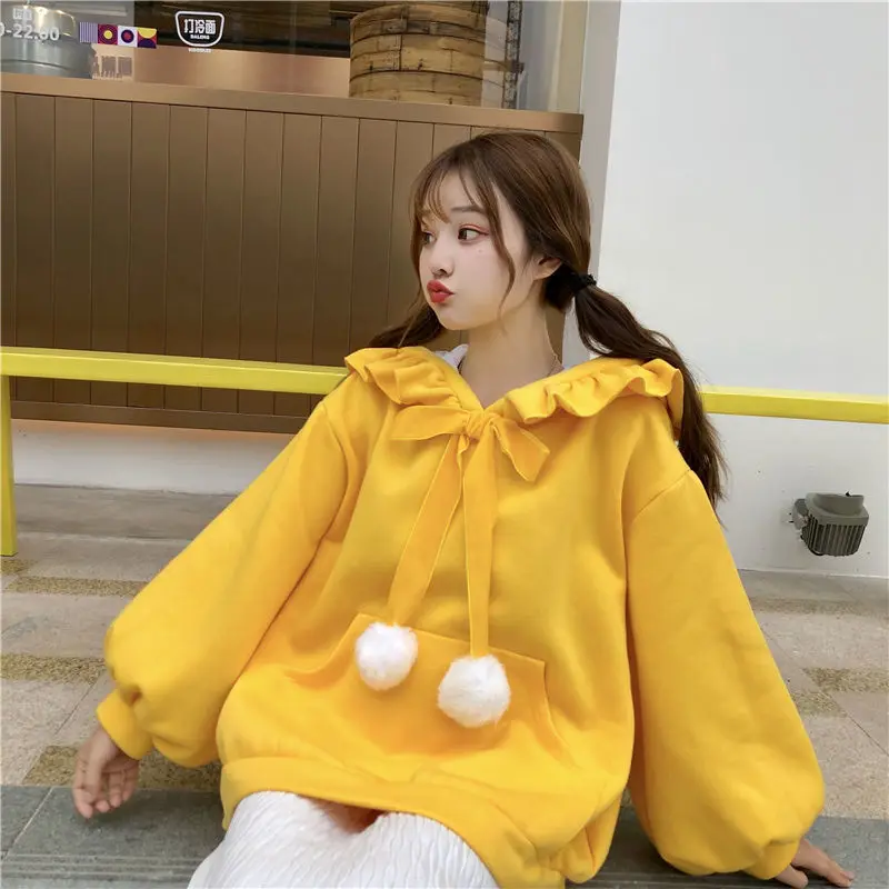 Kerststijl pittig meisje los casual sweatshirt met capuchon, herfst en winter trendy schattige damestop in stijl