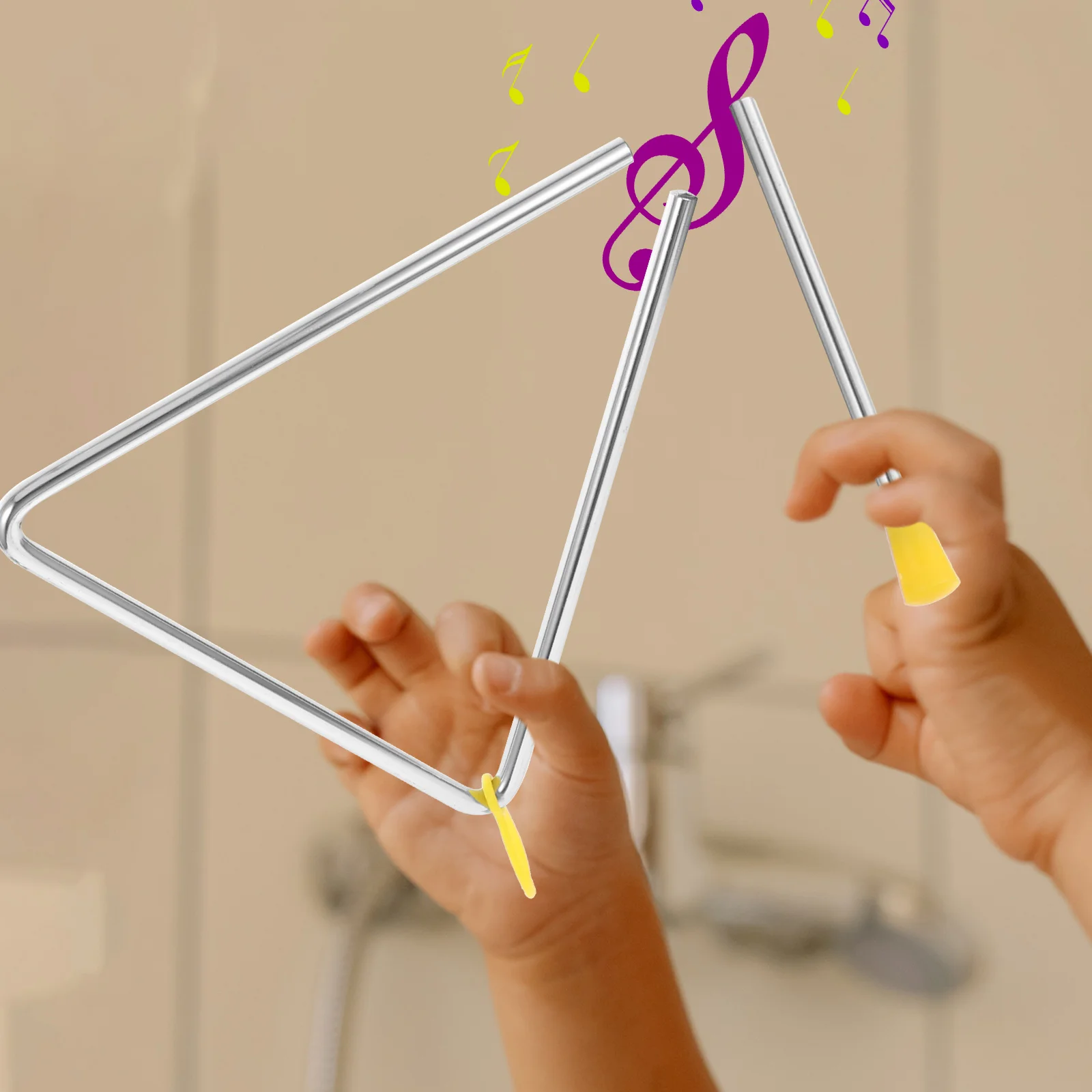 

Percussion Triangle Iron Teaching Aids 6 7 Inch 8 Inch Kids Musical Instruments Metal Hand Triangle Instrument With Striker