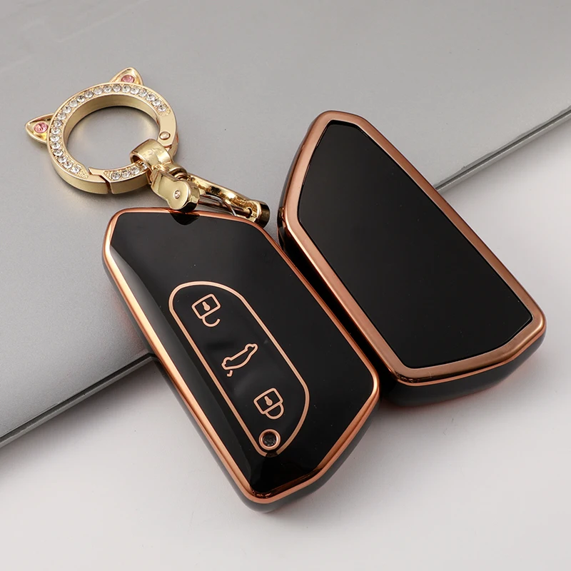 TPU Car Key Case Cover For VW Volkswagen Golf 8 MK8 ID.3 ID.4 Cupra Skoda Octavia A8 SEAT Leon MK4 2020 2021 Formentor Tarraco