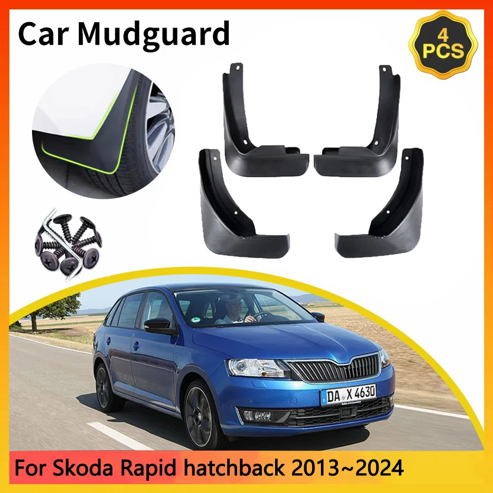 

For Skoda Rapid hatchback Spaceback 2013~2024 Car Mudguards Mudflap Mudguard Splash Guards Mud Flaps Fender Accessories Auto
