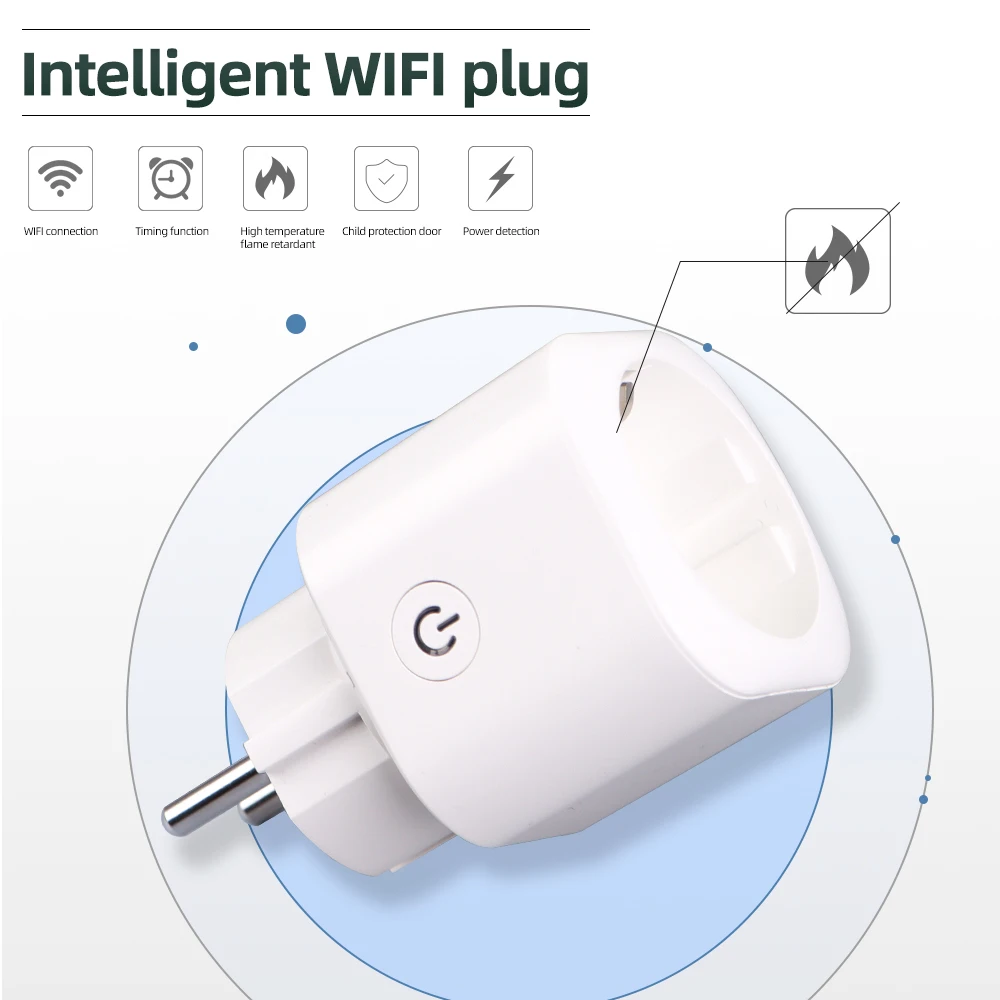 Smart Plug WiFi Socket EU 16A With Power Monitor Timing Function Tuya Smart Life APP Control Works With Alexa Google Home