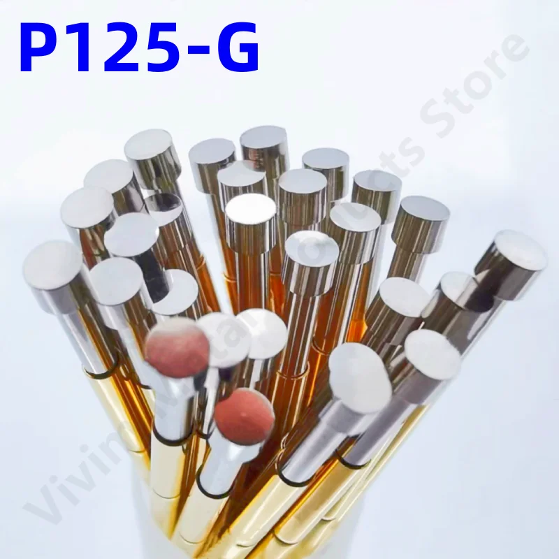 20/100PCS P125-G Spring Test Probe Test Pin Pogo Pin PCB Test Tool Total Length 33.35mm Pin Dia 2.02mm Flat Head Dia 2.5mm