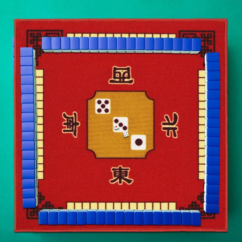 Mahjong Tablecloth Tea Cloth Square Mahjong Table Protector Noise Reduction Table Mat Board Game Protection Mat For Living Rooms