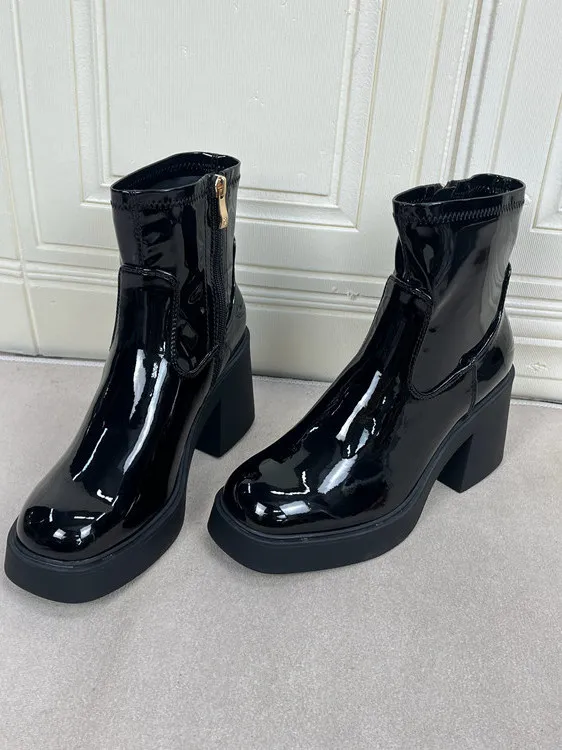 

Faionable round Toe Thi Heel Booties Women's Boots Commute Sle ort Boots Waterproof Platform Winter Warm oes