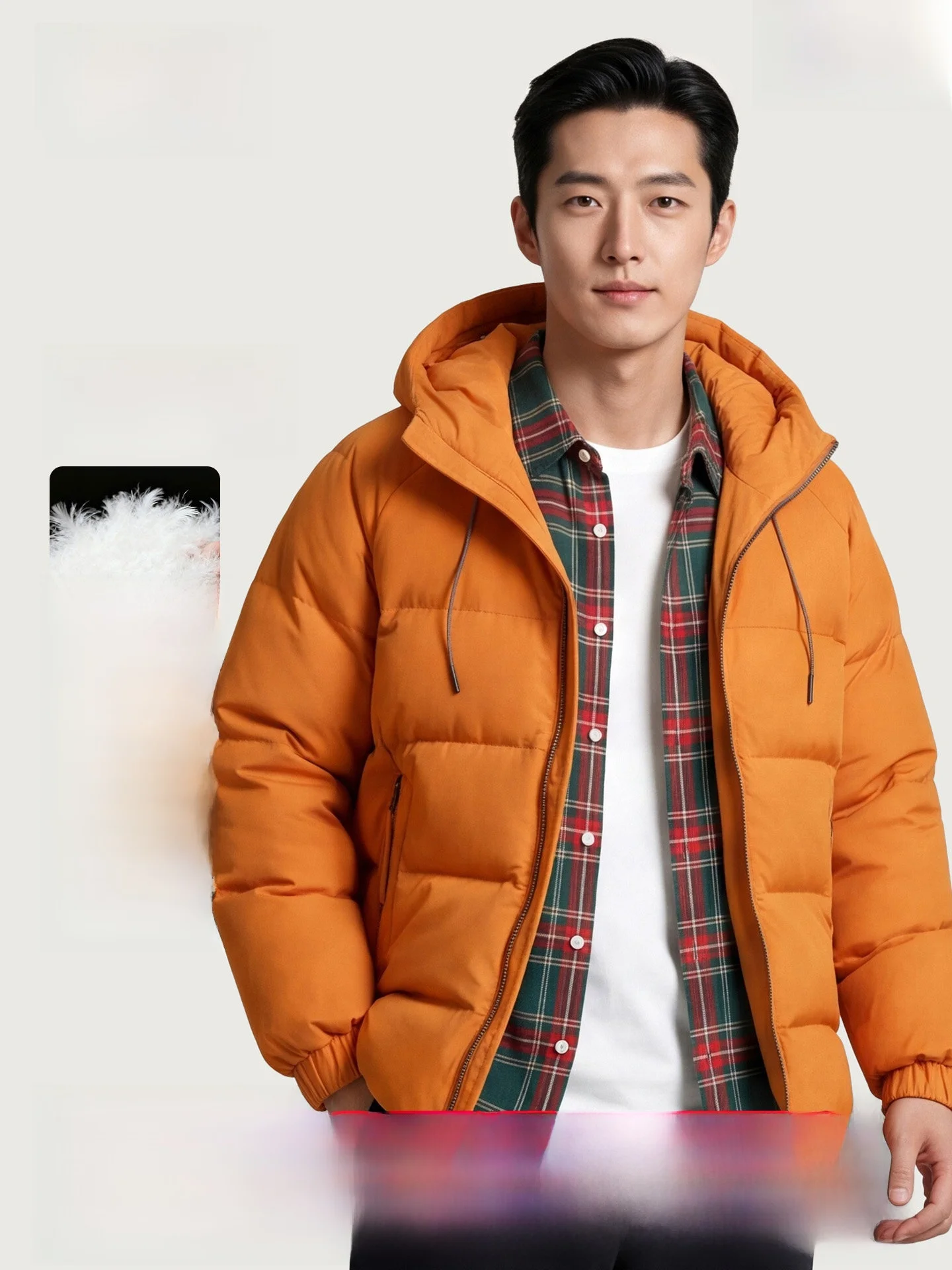 Hengyuanxiang Men's Lightweight down Jacket Winter Coat Hooded Warm Duck down Filling Fashionable Urban Style Outdoor Casual ...