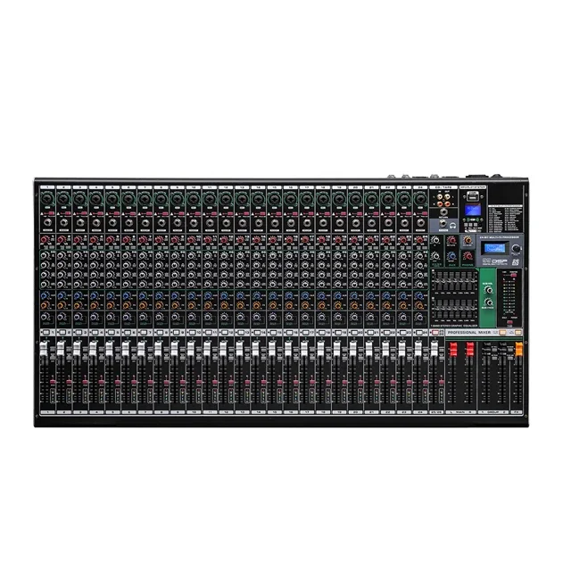 

Professional Audio Mixing Console 24-ch Stereo Dj Mixing Pa Sound System Two Braid Mixers With Usb And Effects