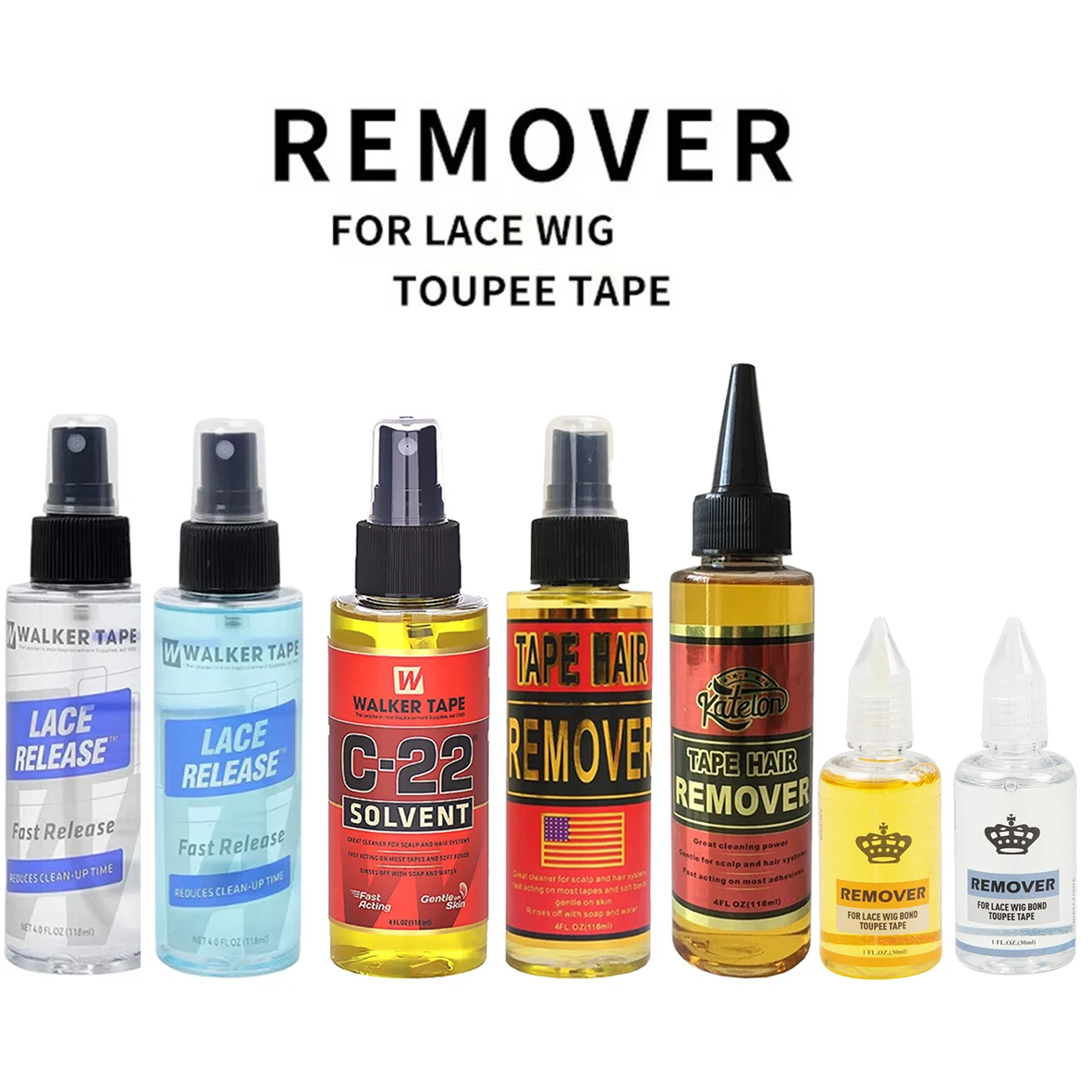 

Wig Tape Remover Set, Fast Residue Removal & Mild Scalp-friendly Formula, Glue Cleaner for Lace Wigs & Hair Toupee Tape