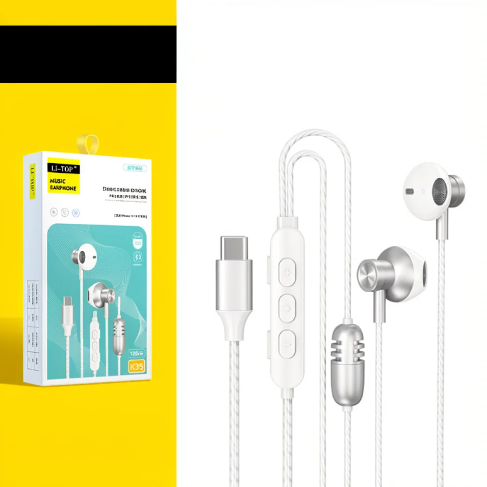 Digital Decoding Type C Headset With Microphone Real Time Audio Monitor HiFi Sound Quality For Live Broadcast Singing