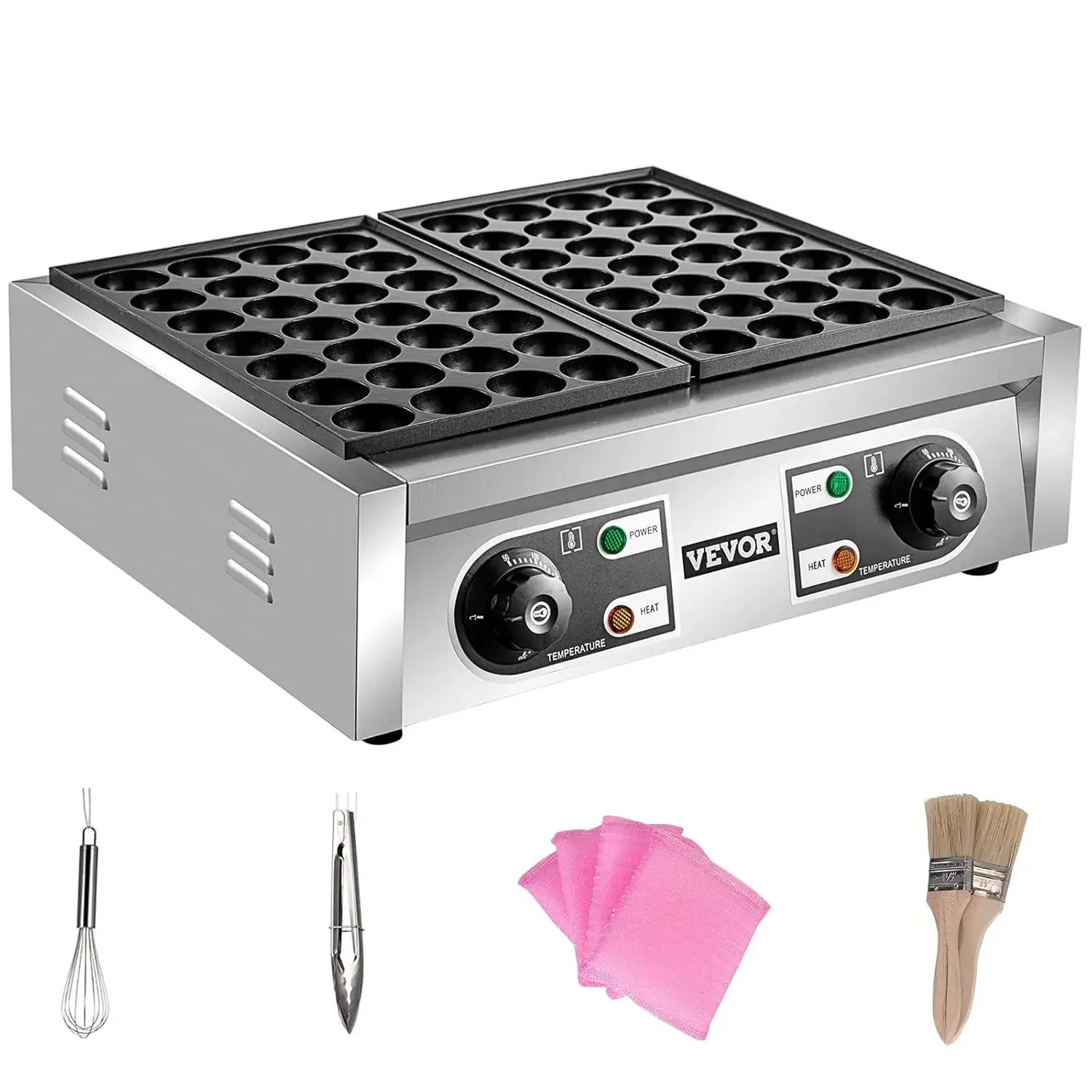 

Commercial Takoyaki Maker, 56PCs Japanese Octopus Fish Ball Machine, 2kW Heating Takoyaki Grill Maker