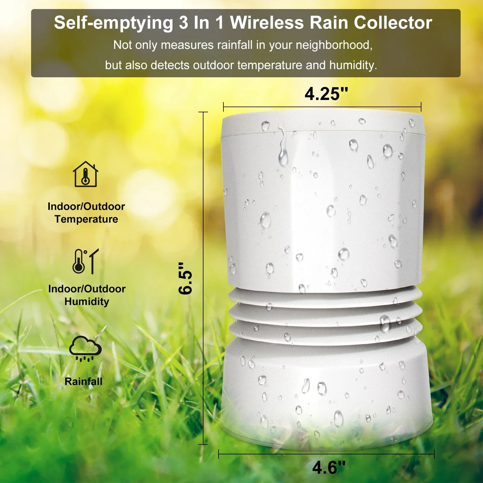 

Wireless Rain Gauge Weather Station Calendars Alarm Clocks