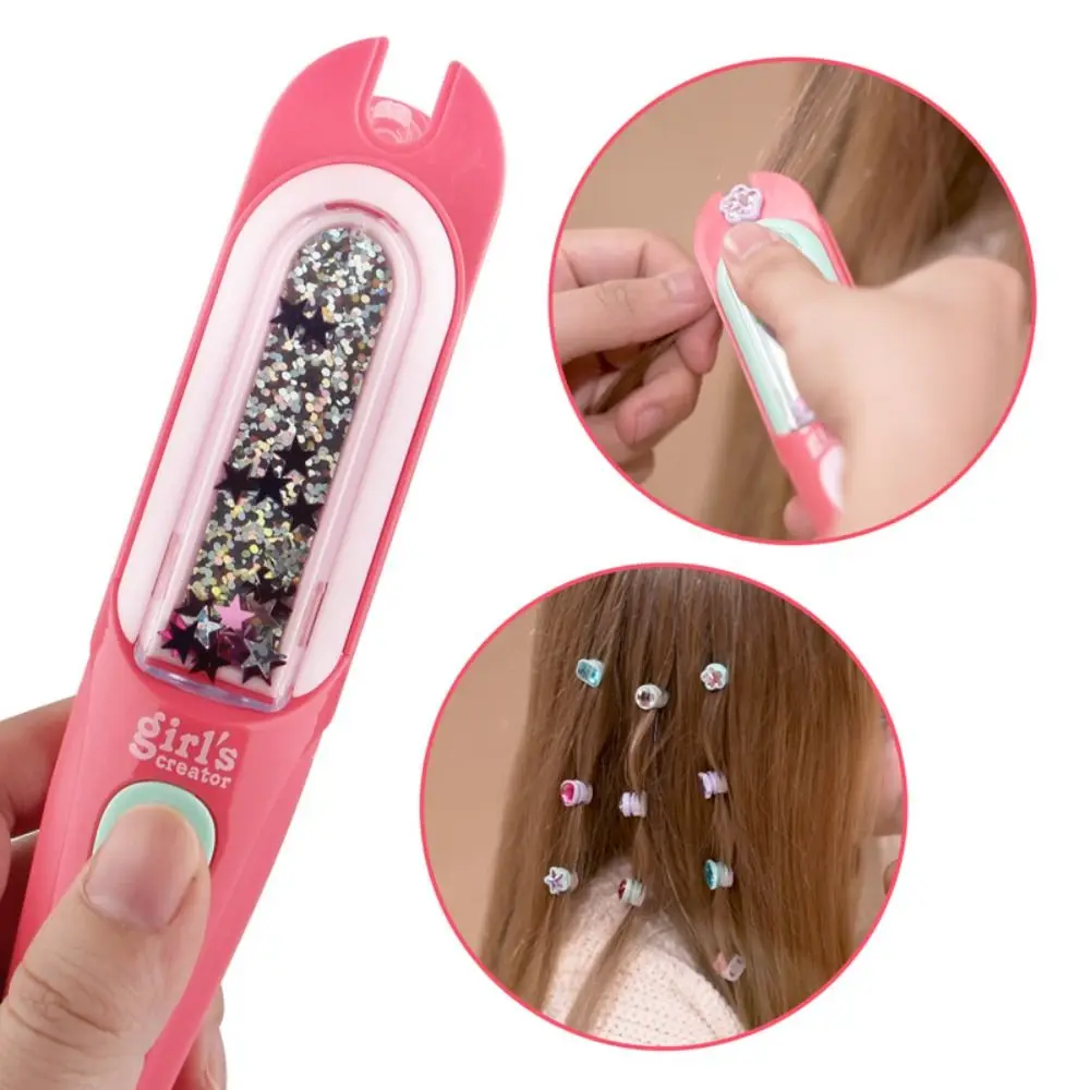 Reusable Hair Gem Stamper Shining Diamonds Pretend Play Girls Hair Jewels Clamp Design Blingling Hair Styling Tool Girls Toys