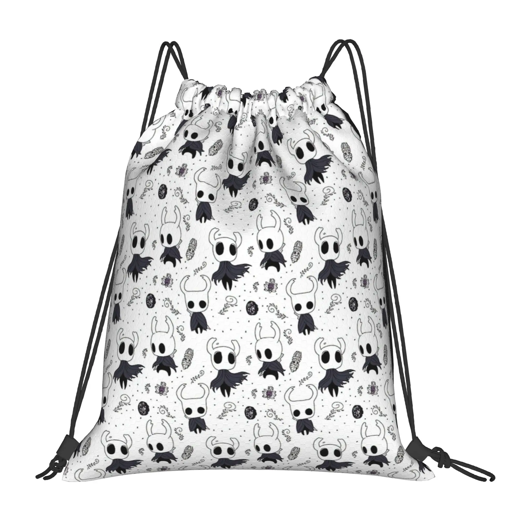 

Hollow Knight Pattern Drawstring Backpack Sports Gym Sackpack Water Resistant Game String Bag for Hiking