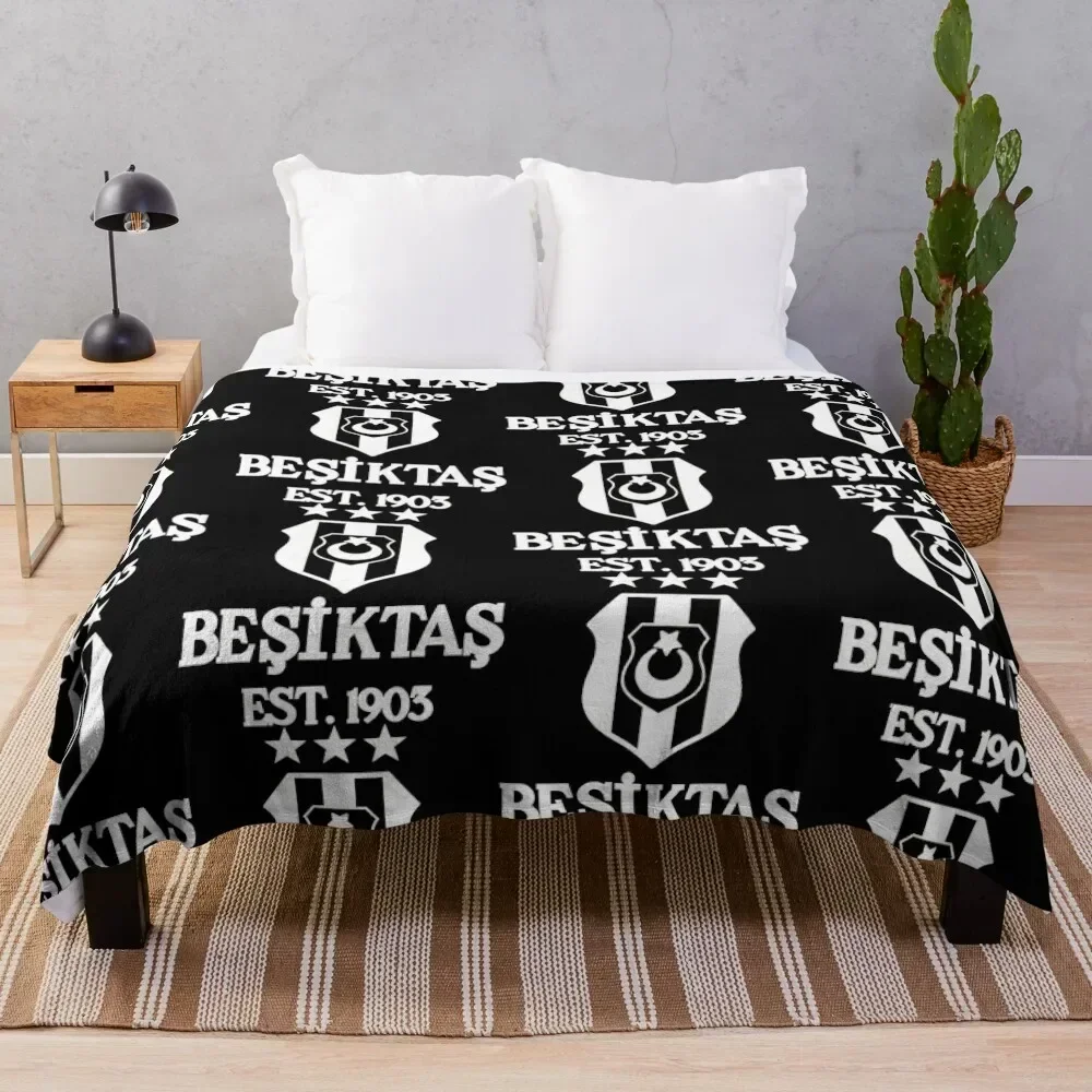 Besiktas White Throw Blanket for sofa For Sofa Thin blankets ands Blankets