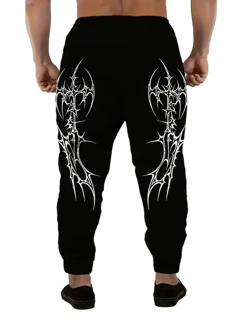 Hot Selling 3D Printed Pants with Lightning Pattern for Men, Trendy and Fashionable Casual Pants