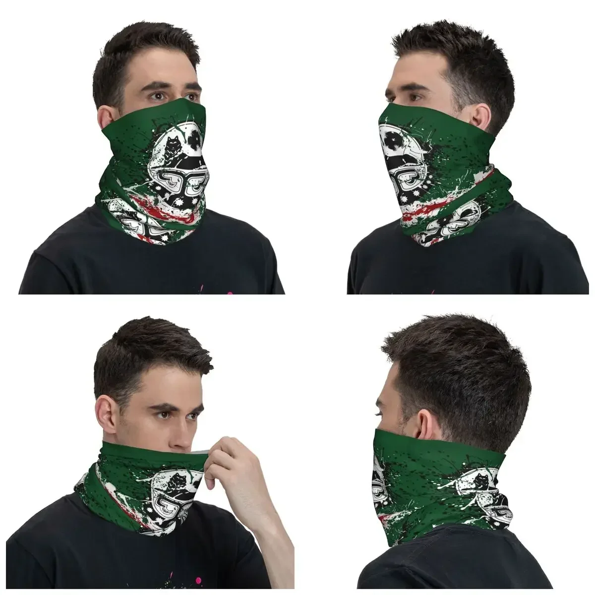 Chechen Flag Neck Gaiter Women Men UV Face Shield Winter Chechnya Power Wolf Bandana Scarf for Cycling