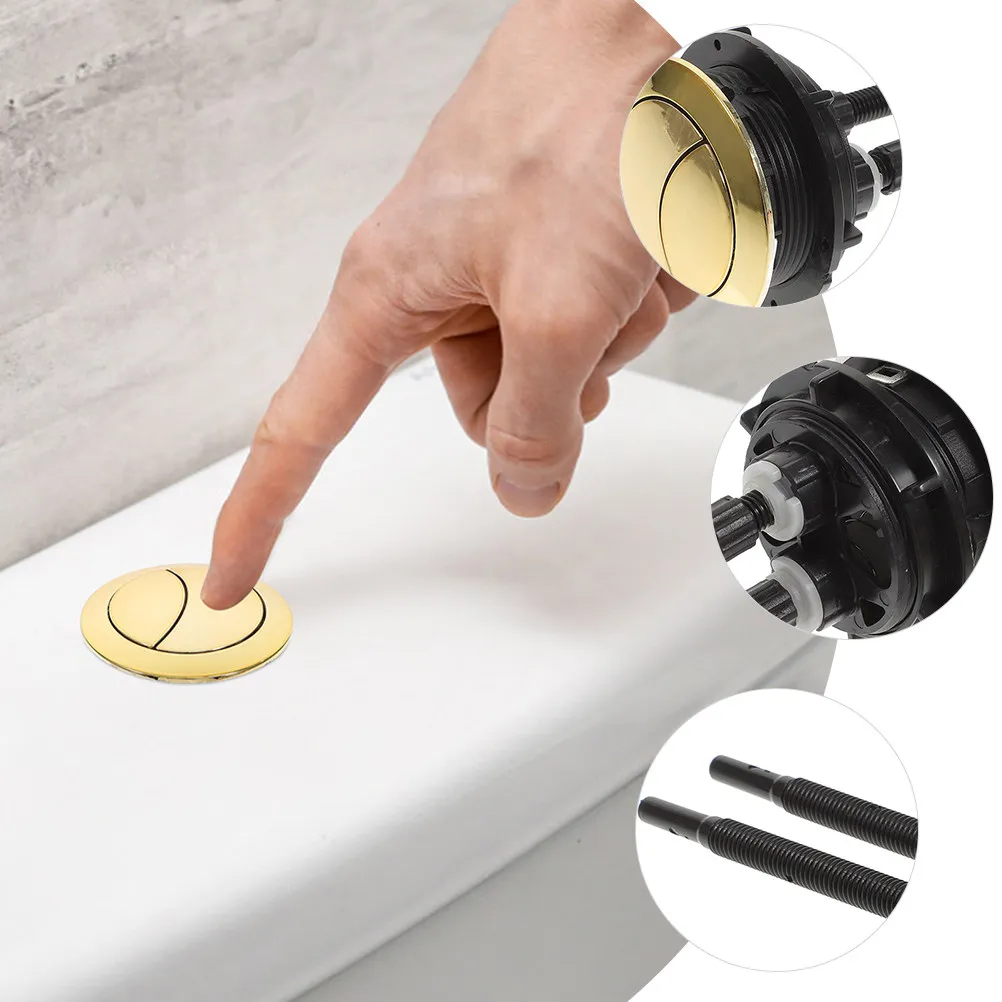 

Dual Replacement Button Flushing Toilet Double Plate Actuator ABS Push Kit with Push-button