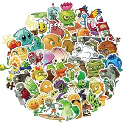 50Pcs Cartoon Cute Classic Game Plants Vs Zombies (PVZ) Water Bottle Storage Box Sticker Mobile Phone Case DIY Stickers