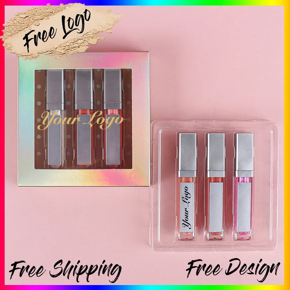 Maquillaje líquido vegana, brillo De labios, marca privada, Kit De Maquillaje personalizado, venta al por mayor