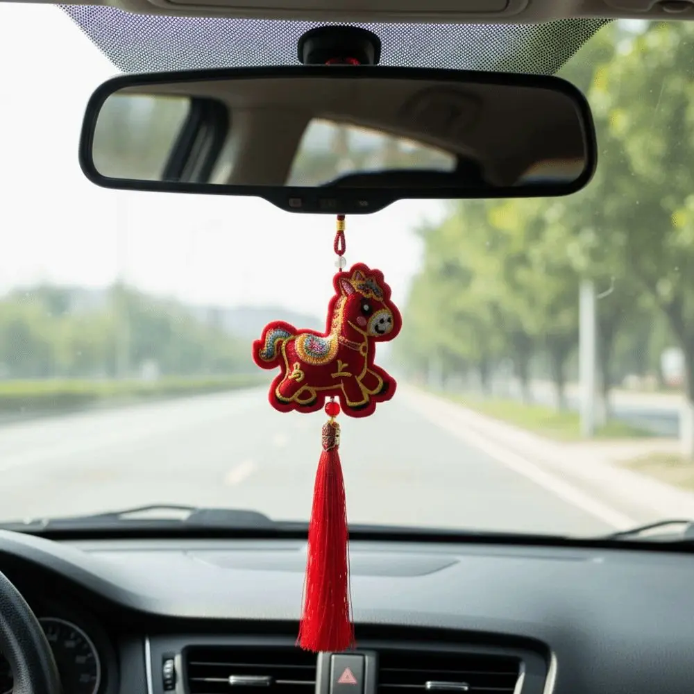 

Chinese Red Chinese New Year Incense Packet Embroidered with Tassel Spring Festival Bell Pendant Zodiac Portable