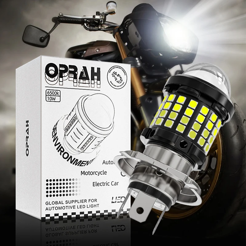 Oprah H4 LED Motorcycle Headlight Bulbs 12V 10000LM Led Moto Light Hi Lo Beam 6000K White Lamp Canbus For Yamaha Kawasaki Suzuki