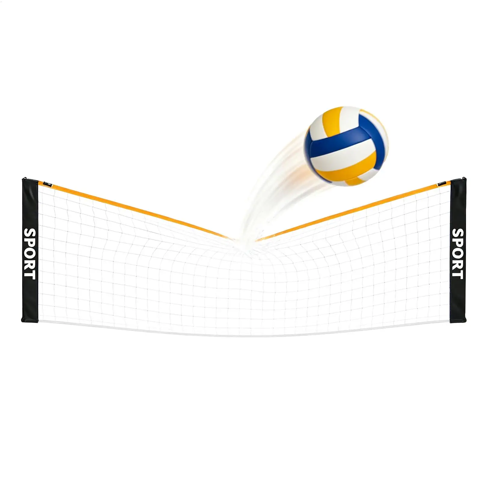 Volleyball Net Height Adjustable Sport Training Mesh Backyard Badminton Net for Yard Beach Pool Court Gym School Park Camp