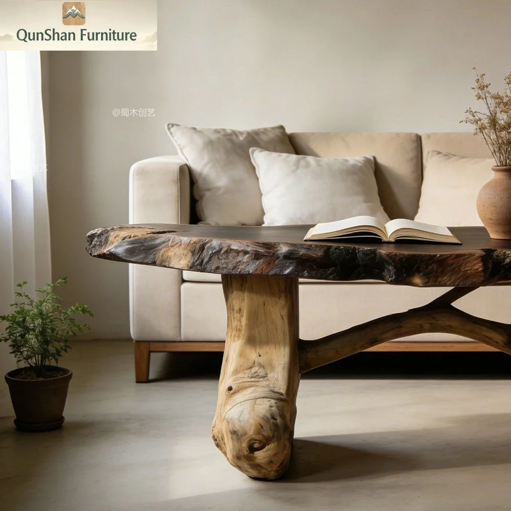 # Solid Wood Coffee Table Natural Edges Creative Living