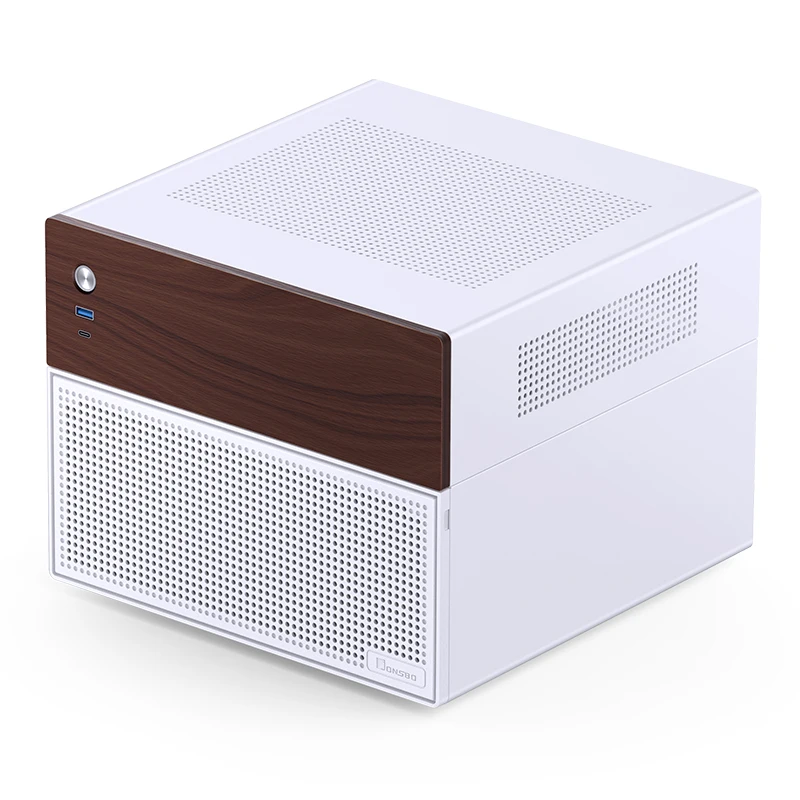 JONSBO N4 NAS PC Case ITX M-ATX Motherboard SFX Power Slot 6 Besar 2 Slot Hard Drive Kecil dengan 120Mm X1 Fan Desktop Chassis